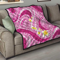 Plumeria Polynesian Pink Glitter Pattern Quilt LT01 - Polynesian Pride