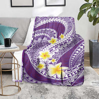 Plumeria Polynesian Purple Glitter Pattern Blanket
