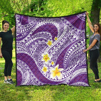 Plumeria Polynesian Purple Glitter Pattern Quilt LT01 - Polynesian Pride