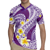 Plumeria Polynesian Purple Glitter Pattern Rugby Jersey