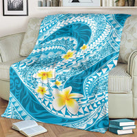 Plumeria Polynesian Sky Blue Glitter Pattern Blanket