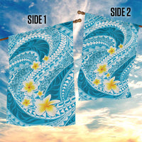Plumeria Polynesian Sky Blue Glitter Pattern Garden Flag LT01 - Polynesian Pride