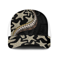 Beige Polynesian Starfish Unique Pattern Baseball Net Cap