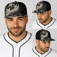 Beige Polynesian Starfish Unique Pattern Baseball Net Cap
