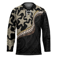 Beige Polynesian Starfish Unique Pattern Hockey Jersey