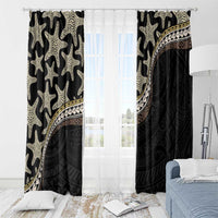 Beige Polynesian Starfish Unique Pattern Window Curtain