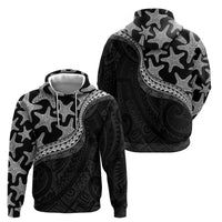 Monotone Polynesian Starfish Unique Pattern Hoodie LT01 - Polynesian Pride