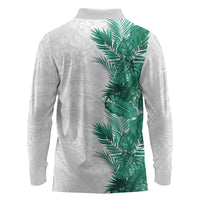 Hawaii Tropical Leaves Long Sleeve Polo Shirt Polynesian Pattern
