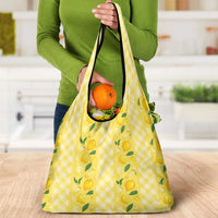 Hawaii Lemon Palaka Grocery Bag Striped Stylized