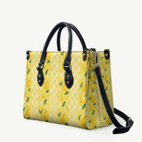 Hawaii Lemon Palaka Leather Bag Striped Stylized LT01 Yellow - Polynesian Pride