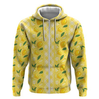Hawaii Lemon Palaka Zip Hoodie Striped Stylized LT01 Zip Hoodie Yellow - Polynesian Pride