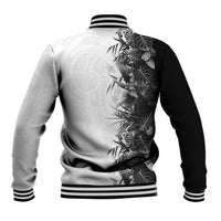 Hawaii Tropical Plant Monochrome Baseball Jacket Vibrant Polynesian Pattern