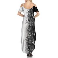 Hawaii Tropical Plant Monochrome Family Matching Summer Maxi Dress and Hawaiian Shirt Vibrant Polynesian Pattern LT01 - Polynesian Pride