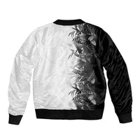 Hawaii Tropical Plant Monochrome Sleeve Zip Bomber Jacket Vibrant Polynesian Pattern LT01 - Polynesian Pride
