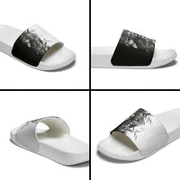Hawaii Tropical Plant Monochrome Slide Sandals Vibrant Polynesian Pattern
