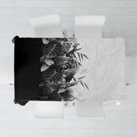 Hawaii Tropical Plant Monochrome Tablecloth Vibrant Polynesian Pattern LT01 Black - Polynesian Pride