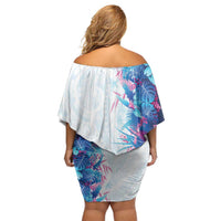 Hawaii Tropical Plant UliUli Off Shoulder Short Dress Vibrant Polynesian Pattern