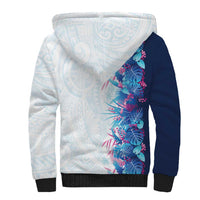 Hawaii Tropical Plant UliUli Sherpa Hoodie Vibrant Polynesian Pattern