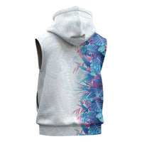 Hawaii Tropical Plant UliUli Sleeveless Zip Hoodie Vibrant Polynesian Pattern