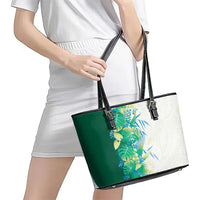 Hawaii Tropical Plant Omaomao Leather Tote Bag Vibrant Polynesian Pattern LT01 - Polynesian Pride