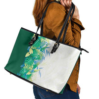 Hawaii Tropical Plant Omaomao Leather Tote Bag Vibrant Polynesian Pattern LT01 - Polynesian Pride