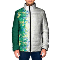 Hawaii Tropical Plant Omaomao Padded Jacket Vibrant Polynesian Pattern
