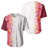 Hawaii Tropical Plant Akala Baseball Jersey Vibrant Polynesian Pattern
