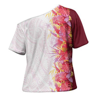 Hawaii Tropical Plant Akala Cross Shoulder Shirt Vibrant Polynesian Pattern