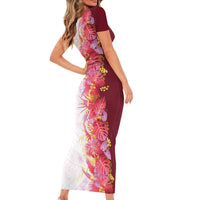 Hawaii Tropical Plant Akala Family Matching Short Sleeve Bodycon Dress and Hawaiian Shirt Vibrant Polynesian Pattern LT01 - Polynesian Pride