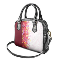 Hawaii Tropical Plant Akala Shoulder Handbag Vibrant Polynesian Pattern