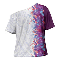 Hawaii Tropical Plant Poni Cross Shoulder Shirt Vibrant Polynesian Pattern LT01 - Polynesian Pride