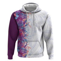 Hawaii Tropical Plant Poni Hoodie Vibrant Polynesian Pattern LT01 Pullover Hoodie Purple - Polynesian Pride