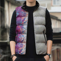 Hawaii Tropical Plant Poni Sleeveless Puffer Jacket Vibrant Polynesian Pattern LT01 - Polynesian Pride