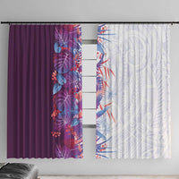 Hawaii Tropical Plant Poni Window Curtain Vibrant Polynesian Pattern LT01 With Hooks Purple - Polynesian Pride