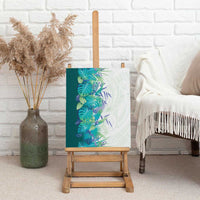 Hawaii Tropical Plant Teal Canvas Wall Art Vibrant Polynesian Pattern LT01 - Polynesian Pride