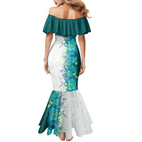 Hawaii Tropical Plant Teal Mermaid Dress Vibrant Polynesian Pattern LT01 - Polynesian Pride