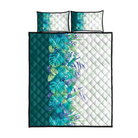 Hawaii Tropical Plant Teal Quilt Bed Set Vibrant Polynesian Pattern LT01 - Polynesian Pride