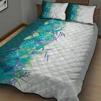 Hawaii Tropical Plant Teal Quilt Bed Set Vibrant Polynesian Pattern LT01 - Polynesian Pride