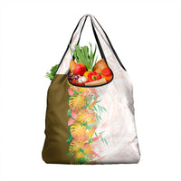 Hawaii Tropical Plant Lenalena Grocery Bag Vibrant Polynesian Pattern