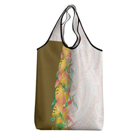 Hawaii Tropical Plant Lenalena Grocery Bag Vibrant Polynesian Pattern
