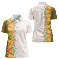Hawaii Tropical Plant Lenalena Women Polo Shirt Vibrant Polynesian Pattern LT01 - Polynesian Pride