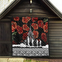 New Zealand ANZAC Day Quilt Poppy With Polynesian Pattern LT01 - Polynesian Pride
