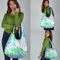 Kia Ora Maori New Zealand Pastel Grocery Bag Sun Ta Moko Aqua Green Version LT01 - Polynesian Pride