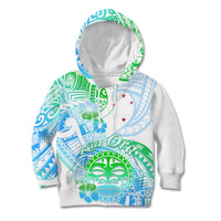 Kia Ora Maori New Zealand Pastel Kid Hoodie Sun Ta Moko Aqua Green Version LT01 Hoodie Aqua - Polynesian Pride