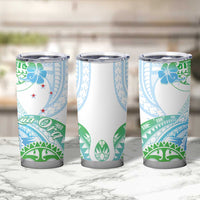 Kia Ora Maori New Zealand Pastel Tumbler Cup Sun Ta Moko Aqua Green Version