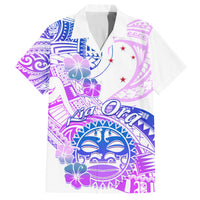 Kia Ora Maori New Zealand Pastel Family Matching Off Shoulder Maxi Dress and Hawaiian Shirt Sun Ta Moko Lilac Version LT01 Dad's Shirt - Short Sleeve Purple - Polynesian Pride