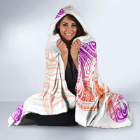 Kia Ora Maori New Zealand Pastel Hooded Blanket Sun Ta Moko Sunset Version LT01 - Polynesian Pride