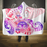Kia Ora Maori New Zealand Pastel Hooded Blanket Sun Ta Moko Sweet Version LT01 One Size Pink - Polynesian Pride
