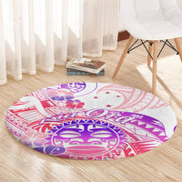 Kia Ora Maori New Zealand Pastel Round Carpet Sun Ta Moko Sweet Version LT01 - Polynesian Pride
