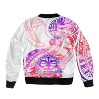 Kia Ora Maori New Zealand Pastel Sleeve Zip Bomber Jacket Sun Ta Moko Sweet Version LT01 - Polynesian Pride